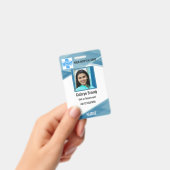 Personalisierte blue Employee ID, Foto, Name Ausweis (Handheld)