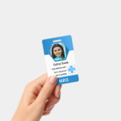 Personalisierte blue Employee ID, Foto, Name Ausweis (Handheld)