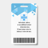 Personalisierte blue Employee ID, Foto, Name Ausweis (Rückseite)