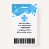 Personalisierte blue Employee ID, Foto, Name Ausweis (Rückseite)