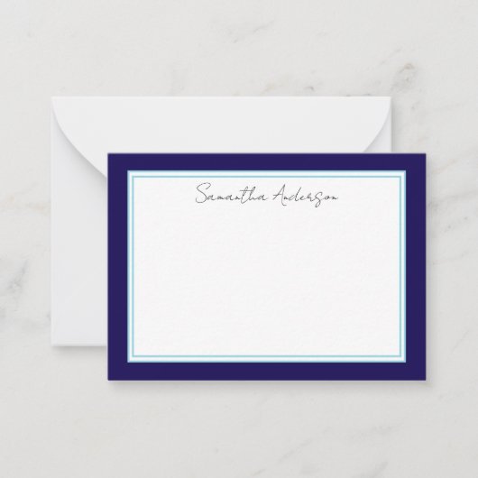 Personalisierte Blue Flat Note Card Mitteilungskarte (Vorderseite)