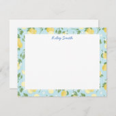 Personalisierte Blue Flat Note Card Mitteilungskarte (Vorne/Hinten)
