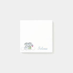 Personalisierte Blue Girl Boy Mouse Blume Post-it Klebezettel