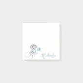 Personalisierte Blue Girl Mouse Blume Post-it Klebezettel (Vorderseite)