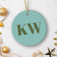 Personalisierte Blue Green Monogram Initials