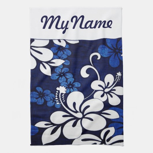 Personalisierte Blue Hawaii-Blume Handtuch (Vertikal)
