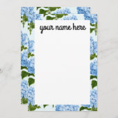 Personalisierte Blue Hydrangea-Notecards Dankeskarte (Vorne/Hinten)