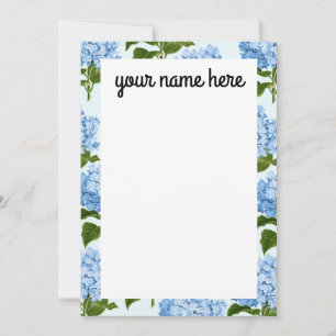 Personalisierte Blue Hydrangea-Notecards Dankeskarte