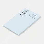 Personalisierte Blue Music Post It Notes 4x6 Post-it Klebezettel (angewinkelt)