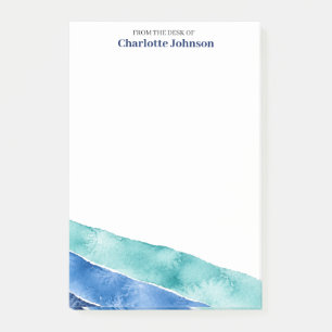 Personalisierte Blue Ocean Watercolor-Schreibwaren Post-it Klebezettel