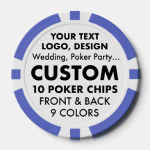 Personalisierte BLUE Poker Chips (9 Farben)