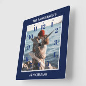 Personalisierte Blue Square Top-Texte Quadratische Wanduhr (Winkel)