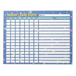 Personalisierte Blue Stars Tagestabelle Notizblock