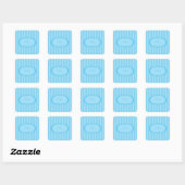Personalisierte Blue Stripes Square Sticker (Blatt)