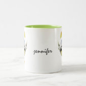 Personalisierte Blue-tit-Bird-Tasse Zweifarbige Tasse (Mittel)