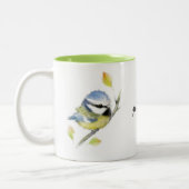 Personalisierte Blue-tit-Bird-Tasse Zweifarbige Tasse (Links)