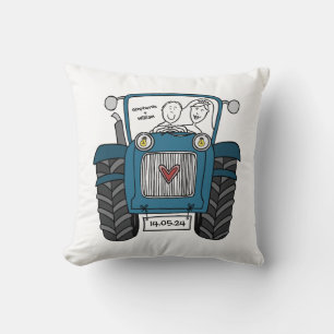 Personalisierte Blue Traktor Country Farm Wedding Kissen