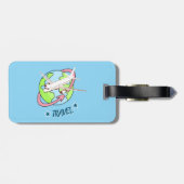 Personalisierte Blue Travel Airplane Gepäckanhänge Gepäckanhänger (Rückseite horizontal)