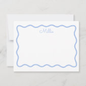 Personalisierte Blue Wavy Border Note Card Mitteilungskarte (Vorderseite)