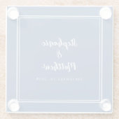 Personalisierte Blue Wedding Classic Monogram-Name Glasuntersetzer (Rückseite)