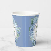 Personalisierte Blue & White Florals Paper Cups Pappbecher (Rechts)