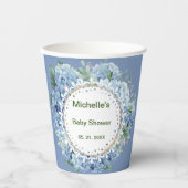 Personalisierte Blue & White Florals Paper Cups Pappbecher (Vorderseite)