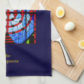 Personalisierte Blues Reds Yellows Hanukkah Geschirrtuch (Viertel Falte)