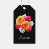 Personalisierte blühende Rose Motif-Geschenktasten Geschenkanhänger (Rückseite)