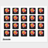 Personalisierte blühende Rose Motif Square Sticker (Blatt)