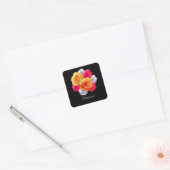 Personalisierte blühende Rose Motif Square Sticker (Umschlag)