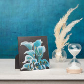 Personalisierte Blume Aquamarin Plaque Fotoplatte (InSitu)