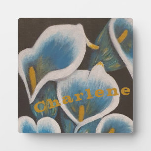 Personalisierte Blume Aquamarin Plaque Fotoplatte