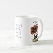 Personalisierte Blume AUGUST Geburtstag Mohn Kaffeetasse (VorderseiteRechts)