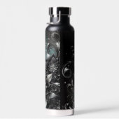 Personalisierte Blume aus schwarzem und Aquamarine Trinkflasche (Rechts)