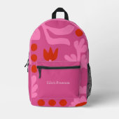 Personalisierte Blume Bedruckter Rucksack (Vorderseite)