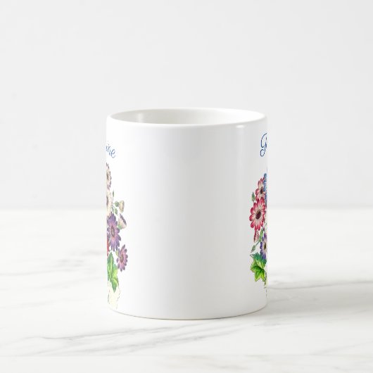 PERSONALISIERTE BLUME BOUQUET KAFFEETASSE (Mittel)