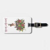 Personalisierte Blume Bouquet Lehrerin Muttertag Gepäckanhänger (Vorderseite horizontal)