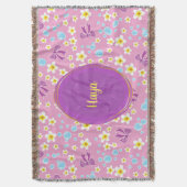 personalisierte Blume, Bugs und Blasenmuster Decke (Vorderseite Vertikal)
