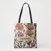 Personalisierte Blume Carnation Januar Tasche (Vorderseite)