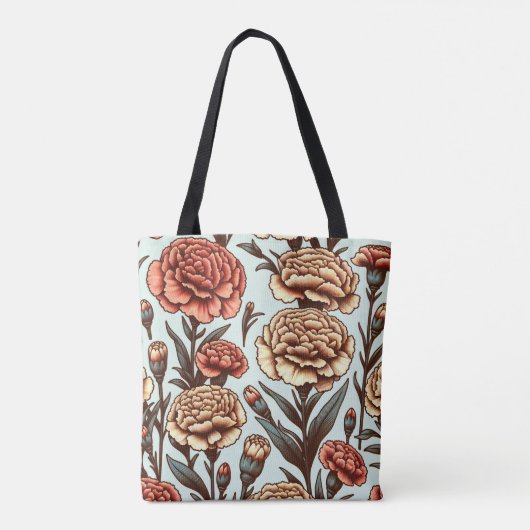 Personalisierte Blume Carnation Januar Tasche (Rückseite)