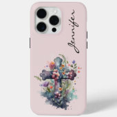 Personalisierte Blume Christlich iPhone Case (Rückseite)