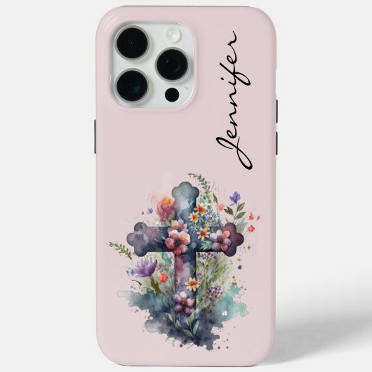 Personalisierte Blume Christlich iPhone Case (Rückseite)