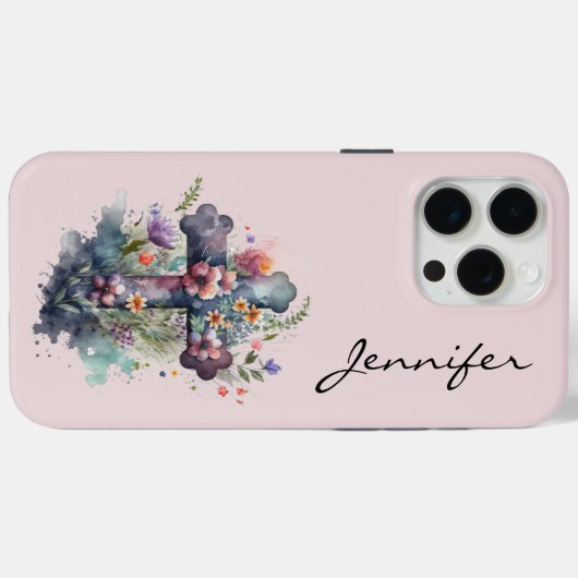Personalisierte Blume Christlich iPhone Case (Rückseite (Horizontal))