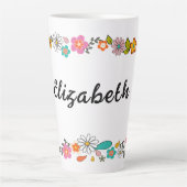 Personalisierte Blume der 70er Jahre als groß Milchtasse (Vorderseite)