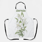 Personalisierte Blume der White Lily Schürze (Vorderseite)