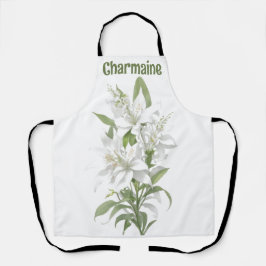 Personalisierte Blume der White Lily Schürze