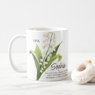 Personalisierte Blume des Geburtsmonats Mai Kaffeetasse