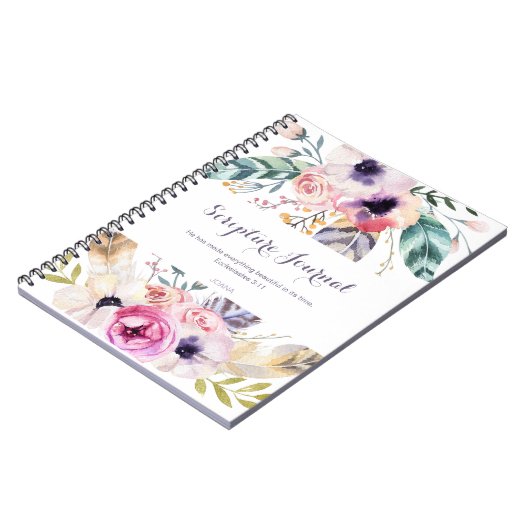 Personalisierte Blume des Scripting Journal Notizblock (Linke Seite)