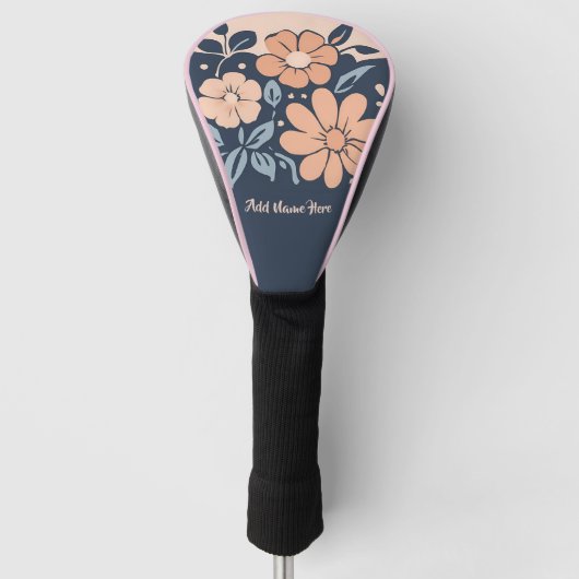 Personalisierte Blume Design Golf Head Cover Headcover (Vorderseite)