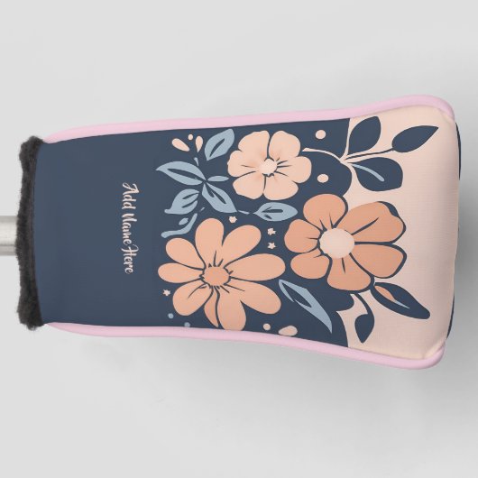 Personalisierte Blume Design Golf Putter Abdeckung Headcover (Vorderseite)